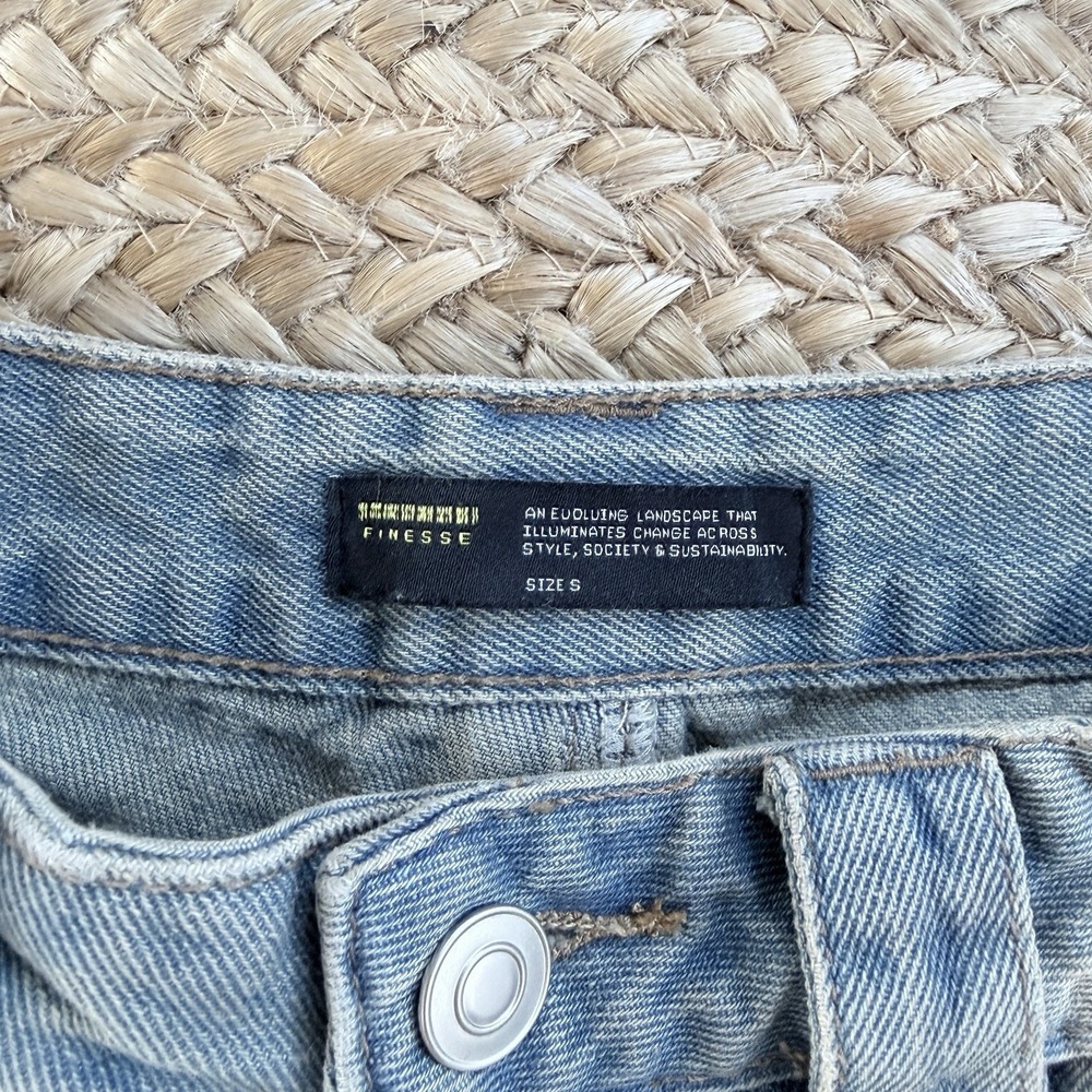 Finesse Y2K Baggy Jeans Womens S Waist 27 Hip 37 Wide Leg 90s Light‎ Wash - Picture 3 of 9